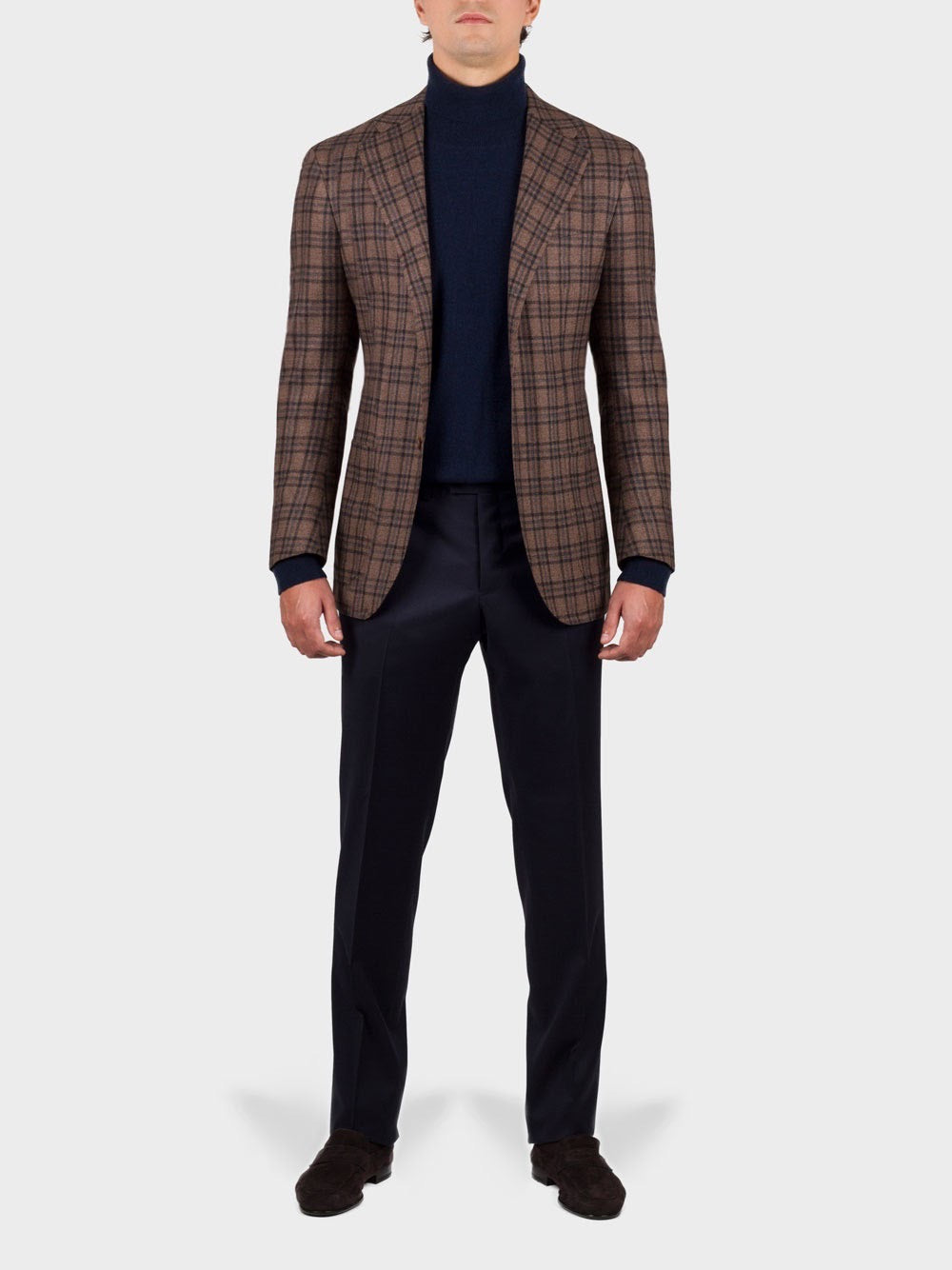 Классические брюки из шерсти прохладного синего цвета — изображение 3